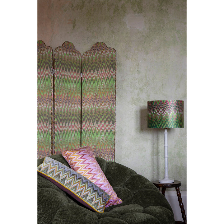 Honey Mustard Zig Zag Velvet Medium Oblong Cushion