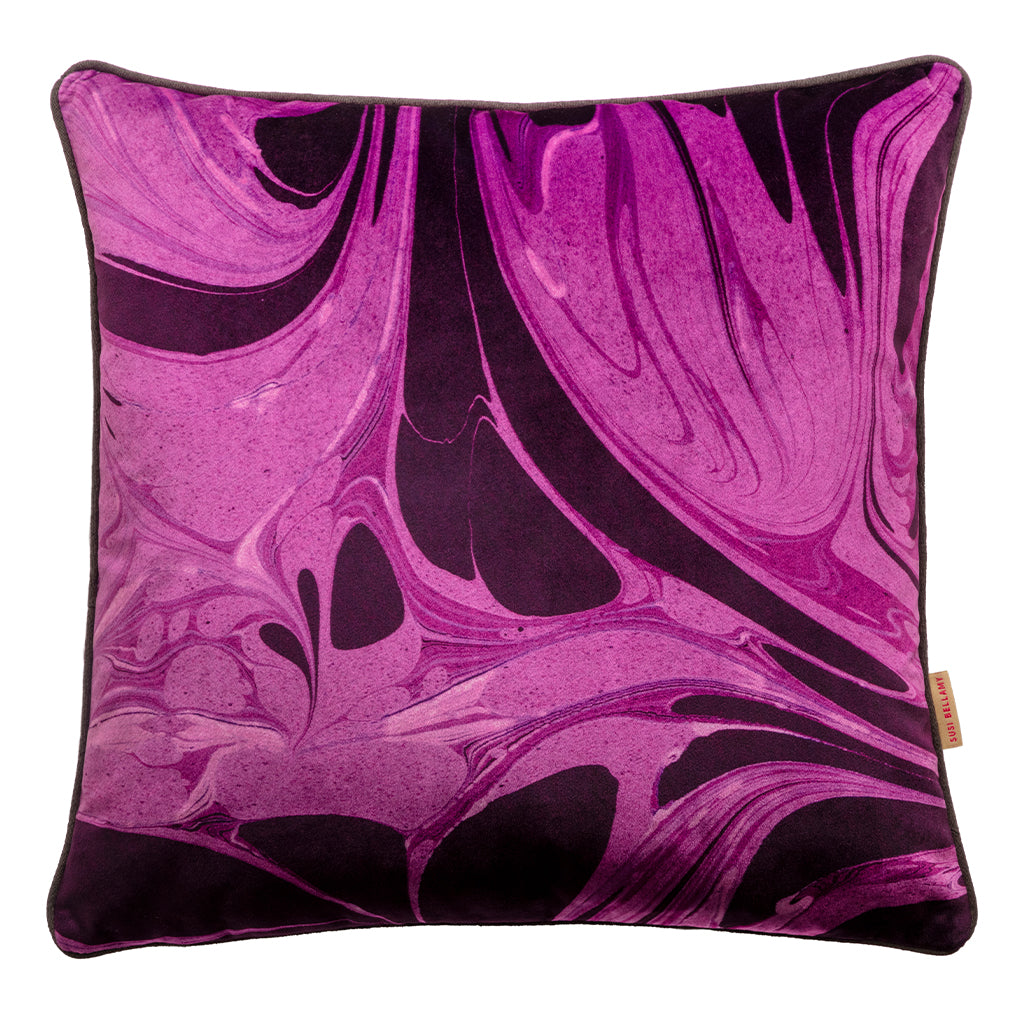 Purple velvet cushion