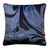 Blue patterned velvet cushion
