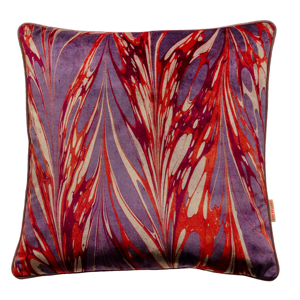 Jewelled Neptune Velvet Square Cushion