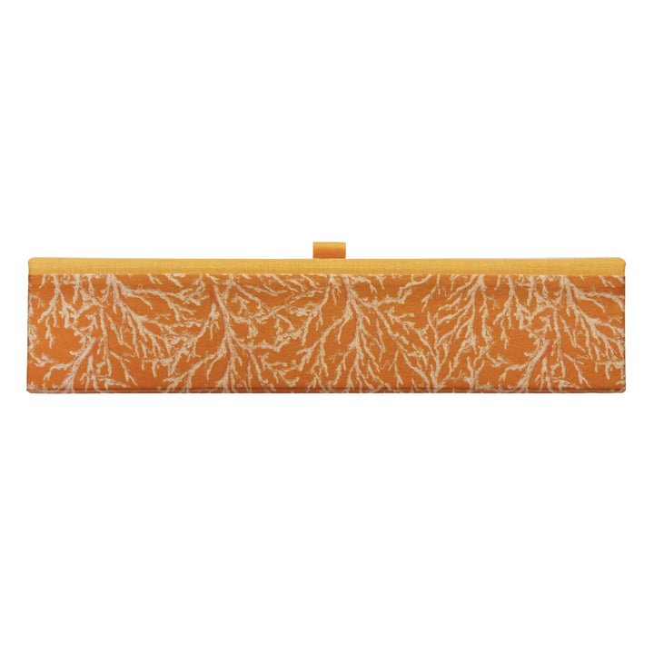 A4 box file with coral pattern in orange and cream