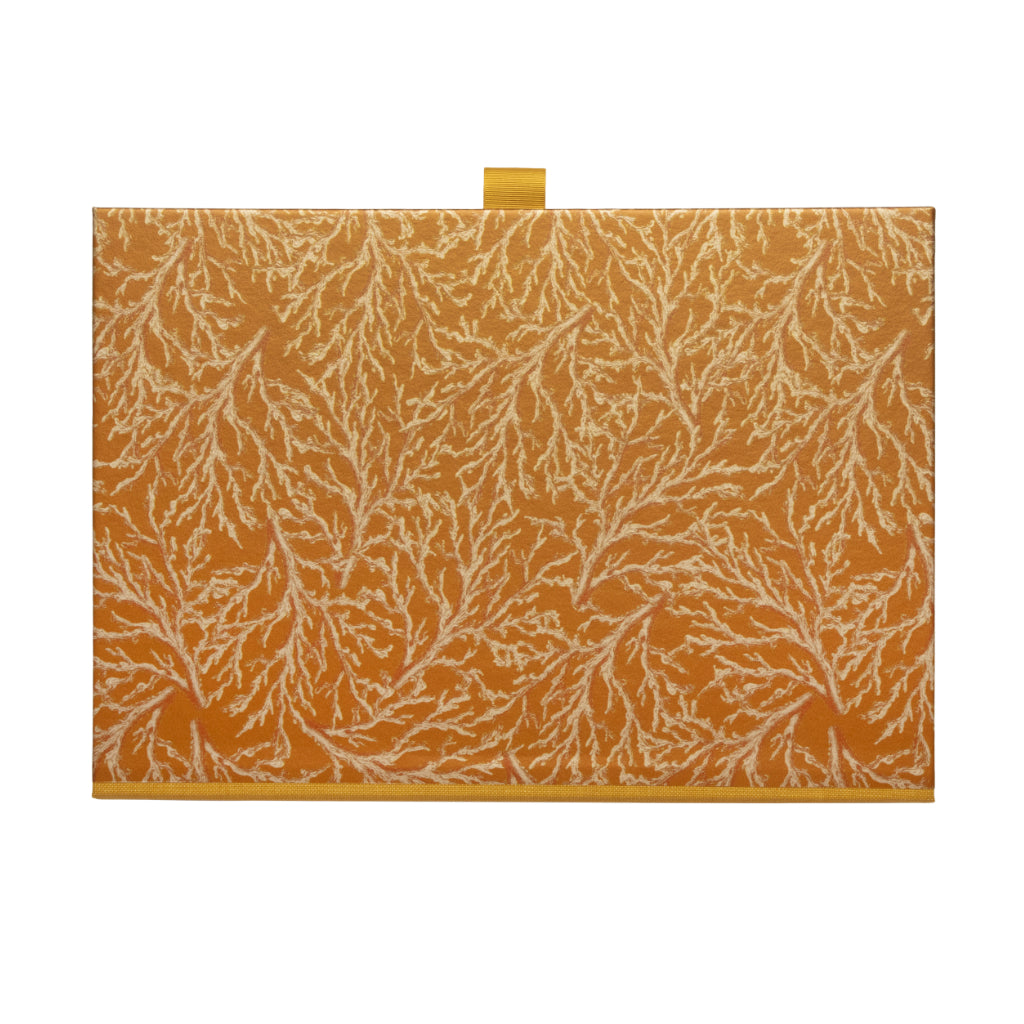 A4 box file with coral pattern in orange and cream