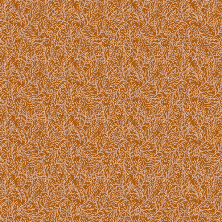 Coral pattern fabric in orange and cream tones