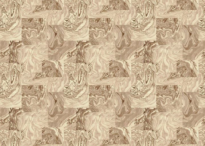 Marbled patterned linen fabric with swirling design in shades of blue and white