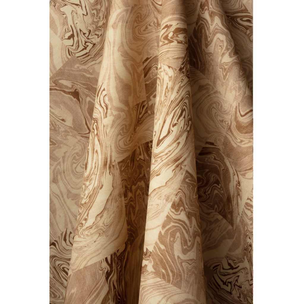 Antique Block Swirl Linen Fabric