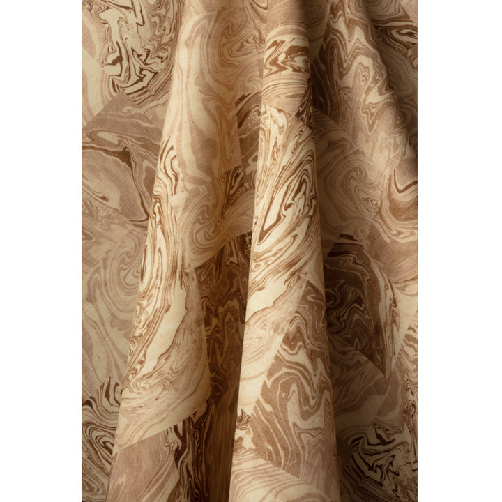 Antique Block Swirl Linen Fabric