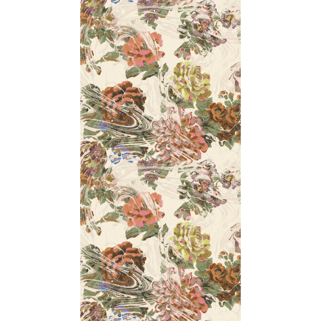 Floral patterned wallpaper with a white background