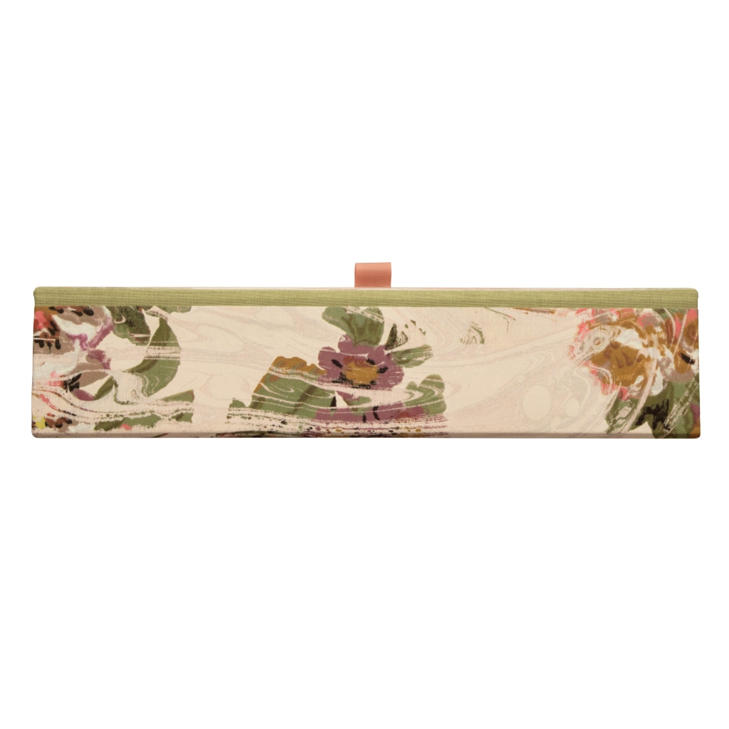 Apricot Rose Marbled Box File