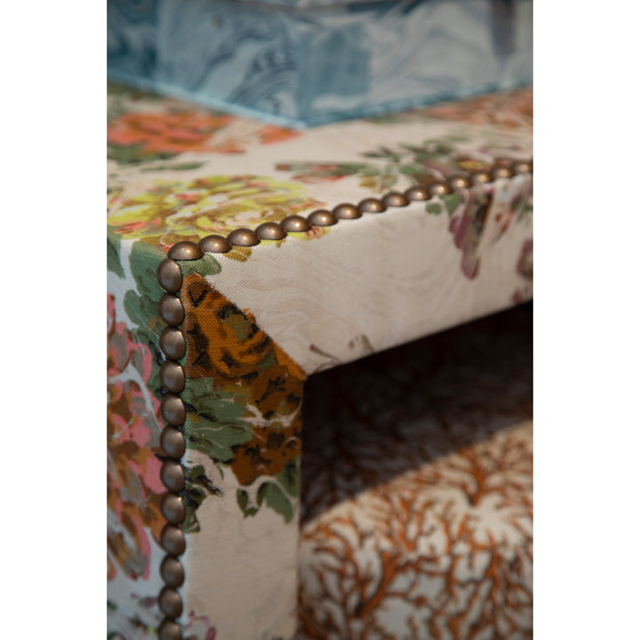 Apricot Rose Marbled Linen Fabric