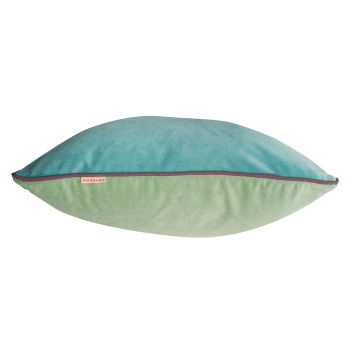 Aqua & Celadon Double-Sided Plain Cushion