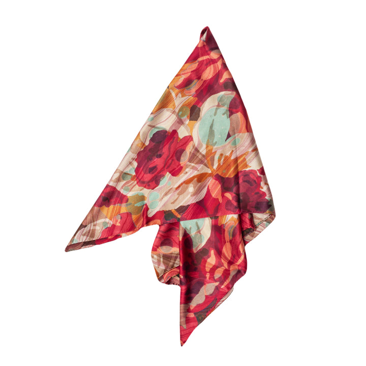 Floral silk square scarf