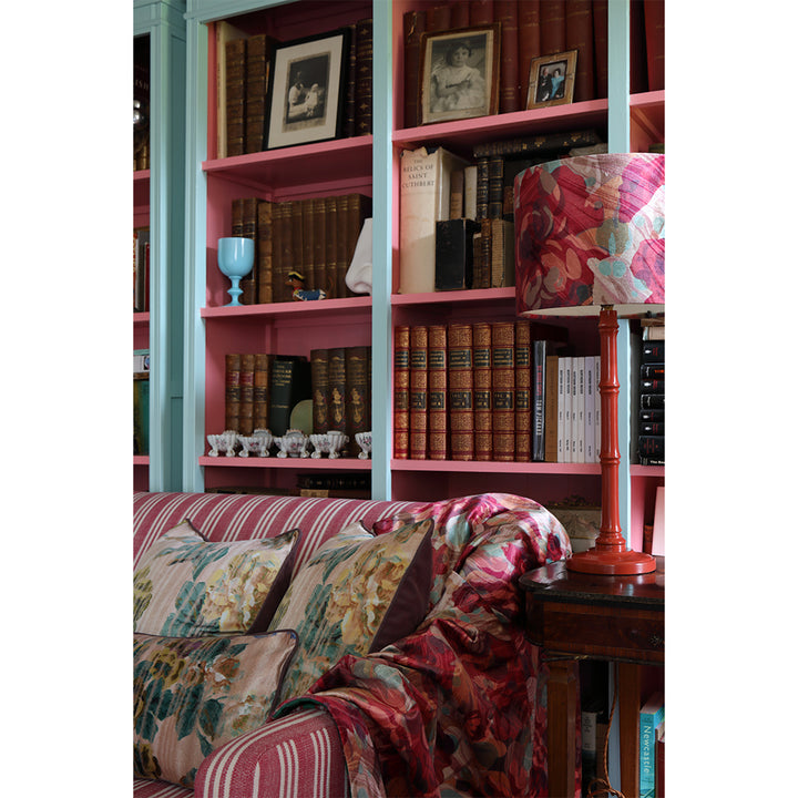 Autumn rose marbled velvet drum lampshade for table lamps