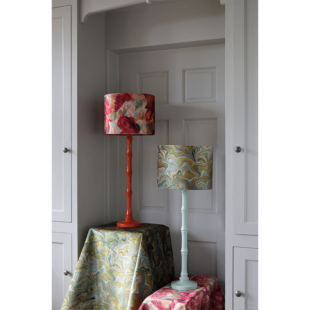 Autumn rose marbled velvet light shade for table lamps