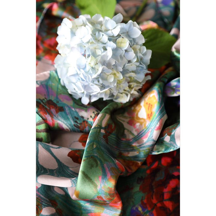 Floral silk scarf