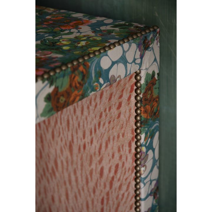 Blue Rose Marbled Linen Fabric