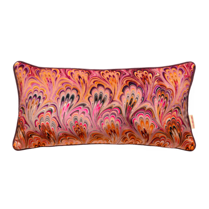 Blush Bouquet Velvet Medium Oblong Cushion