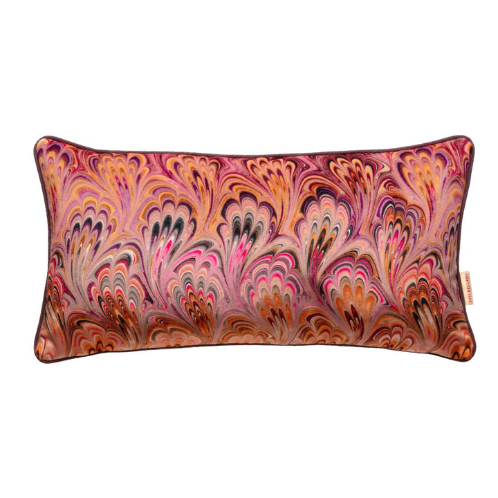 Blush Bouquet Velvet Medium Oblong Cushion