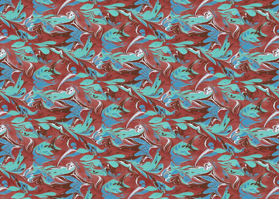 Brick Aqua Placard Velvet Fabric