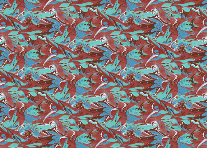 Brick Aqua Placard Velvet Fabric