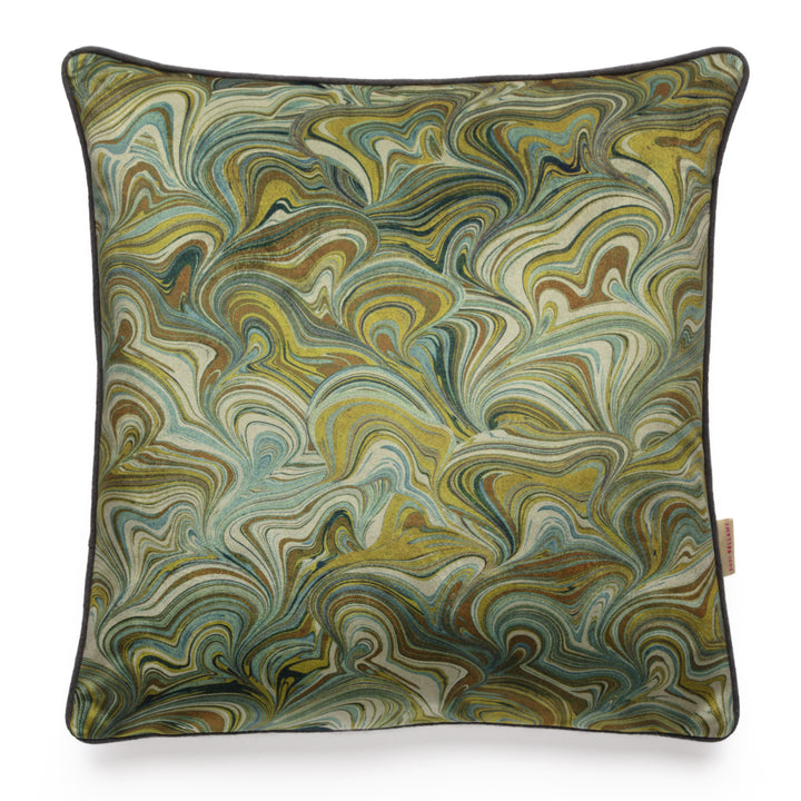 Celadon Bendy Bouquet Velvet Square Cushion