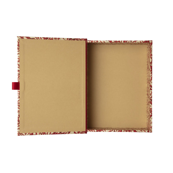 Red and white box file with coral pattern