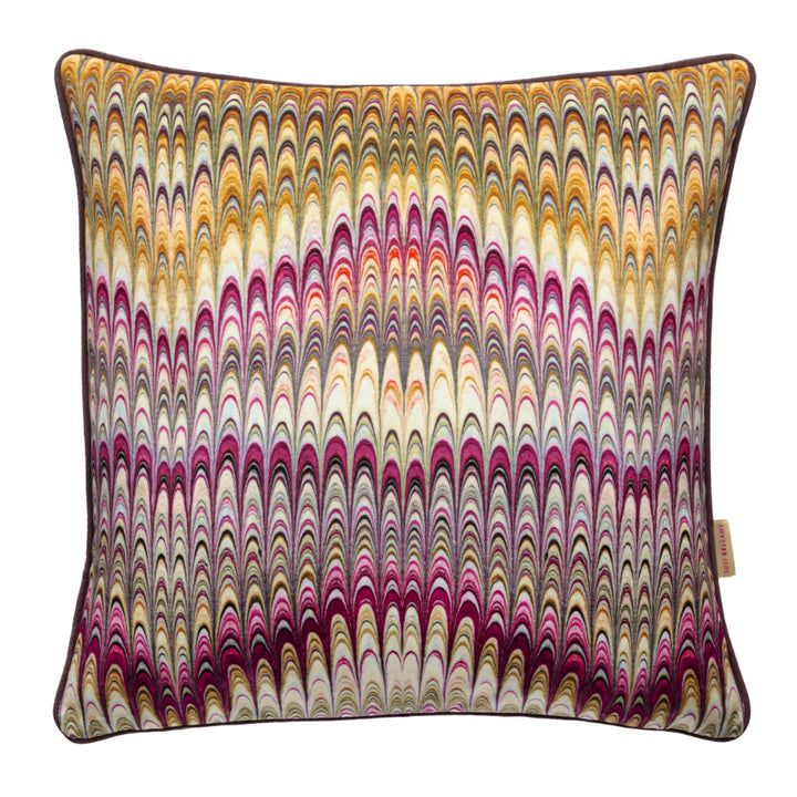 Dahlia Plumes Velvet Square Cushion