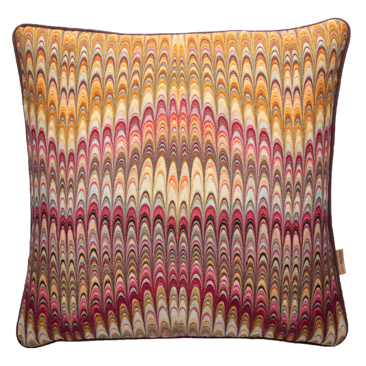 Dahlia Plumes Square Linen Cushion