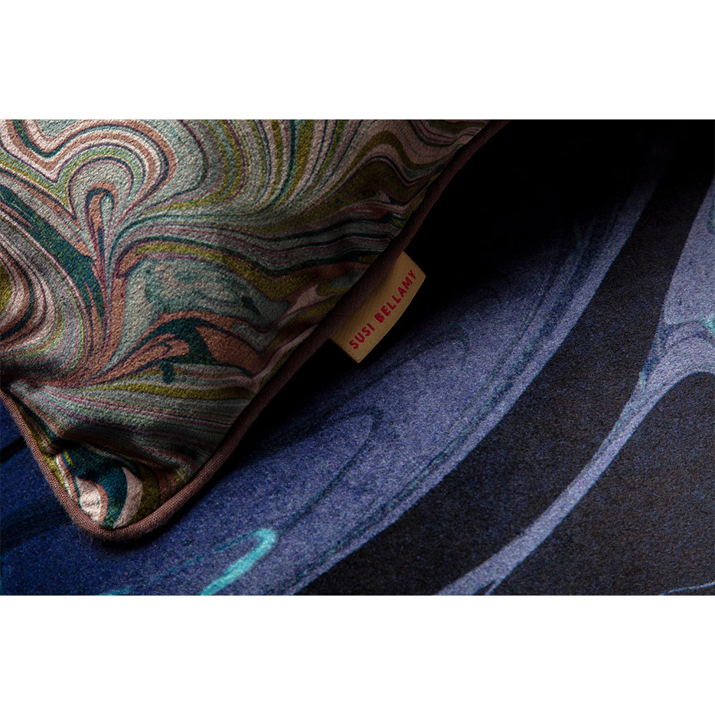 Detail view of velvet scatter cushion