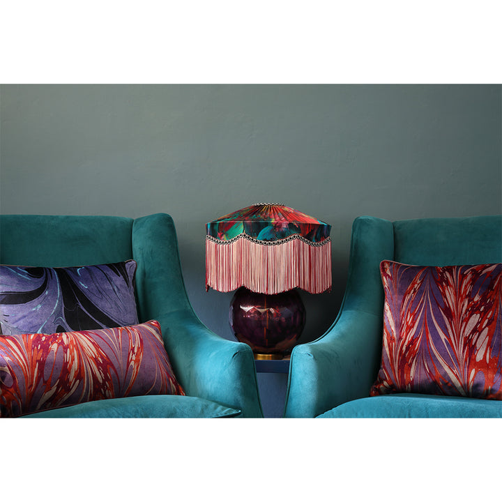 Jewelled Neptune Velvet Medium Oblong Cushion