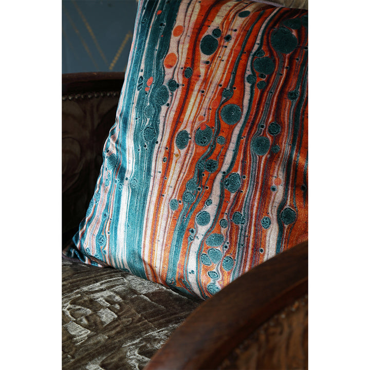 Marigold Zebra Velvet Square Cushion