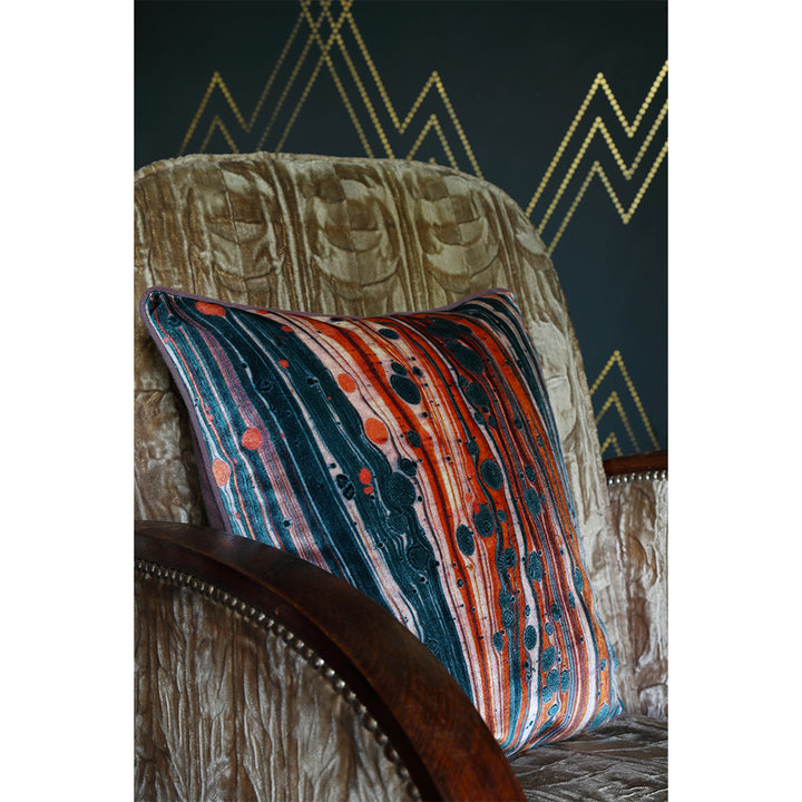 Marigold Zebra Velvet Square Cushion