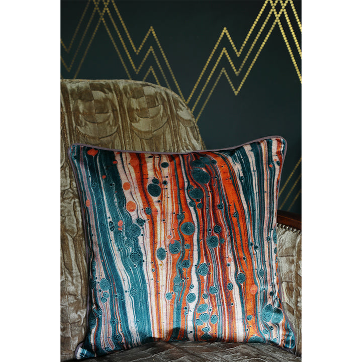 Marigold Zebra Velvet Square Cushion