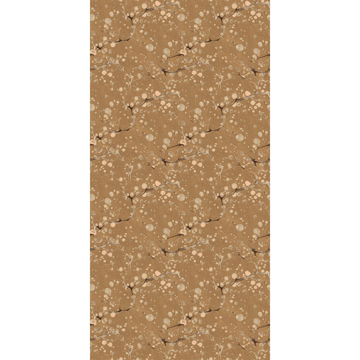 Gold patterned paper with a beige background and brown and soft cream dapples