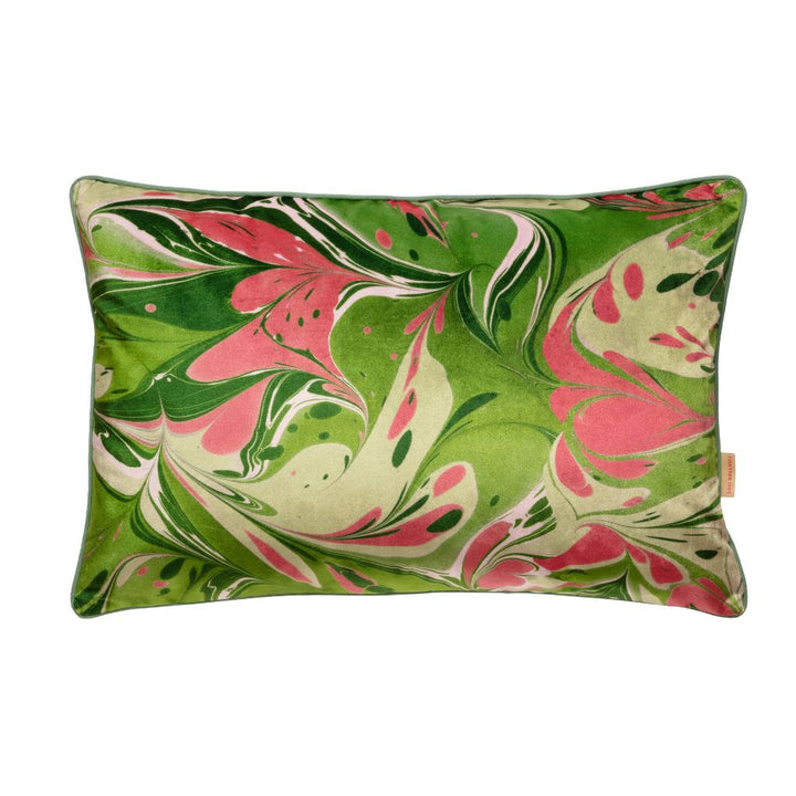 Grass Blush Placard Velvet Large Oblong Cushion