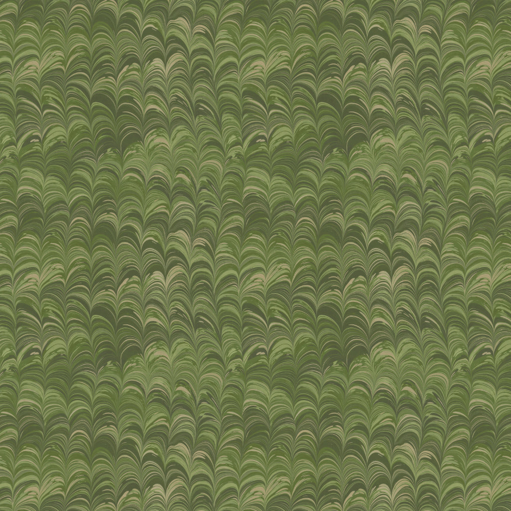 Green marbled patterned velvet fabric