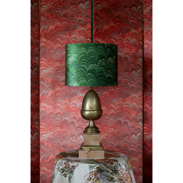 Grass Green Wide Comb Velvet Lampshade