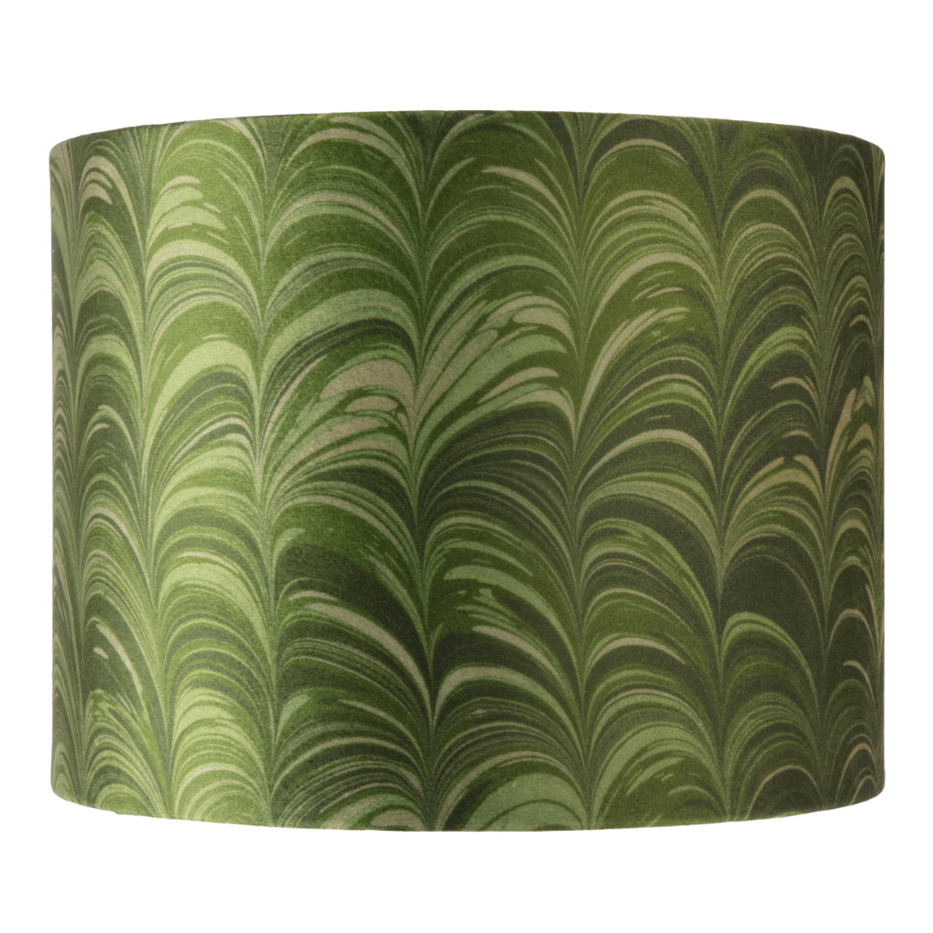 Grass Green Wide Comb Velvet Lampshade