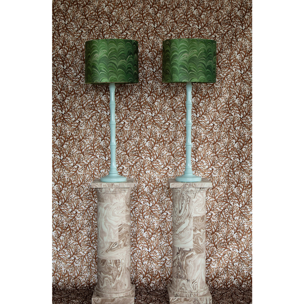 Grass Green Wide Comb Velvet Lampshade