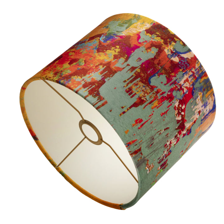 Grey Stucco Velvet Lampshade