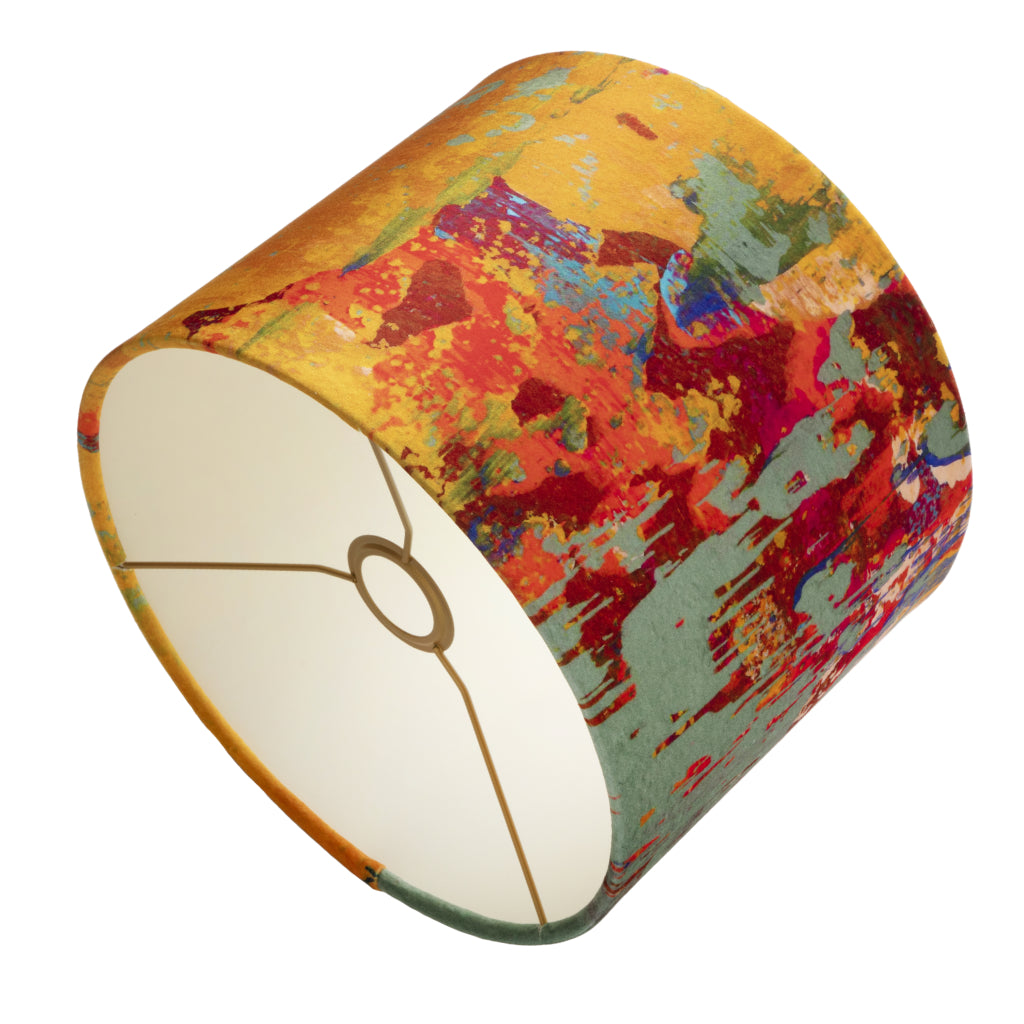 Grey Stucco Velvet Lampshade