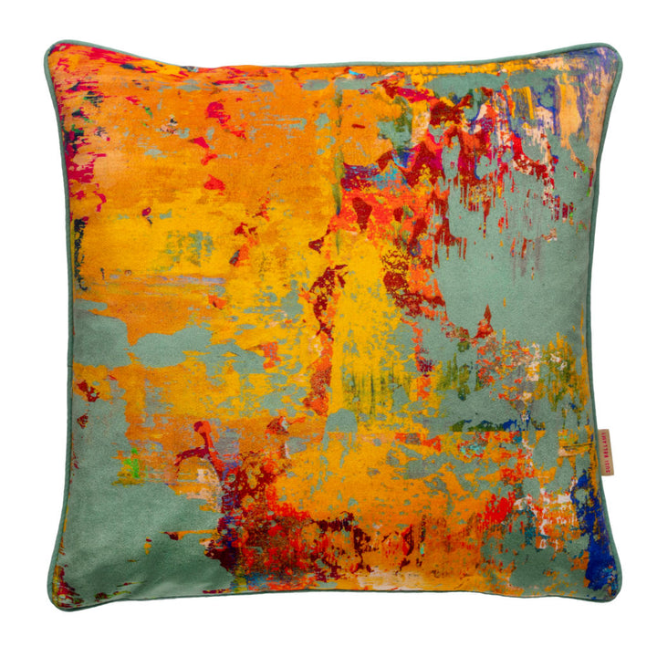 Grey Stucco Velvet Square Cushion