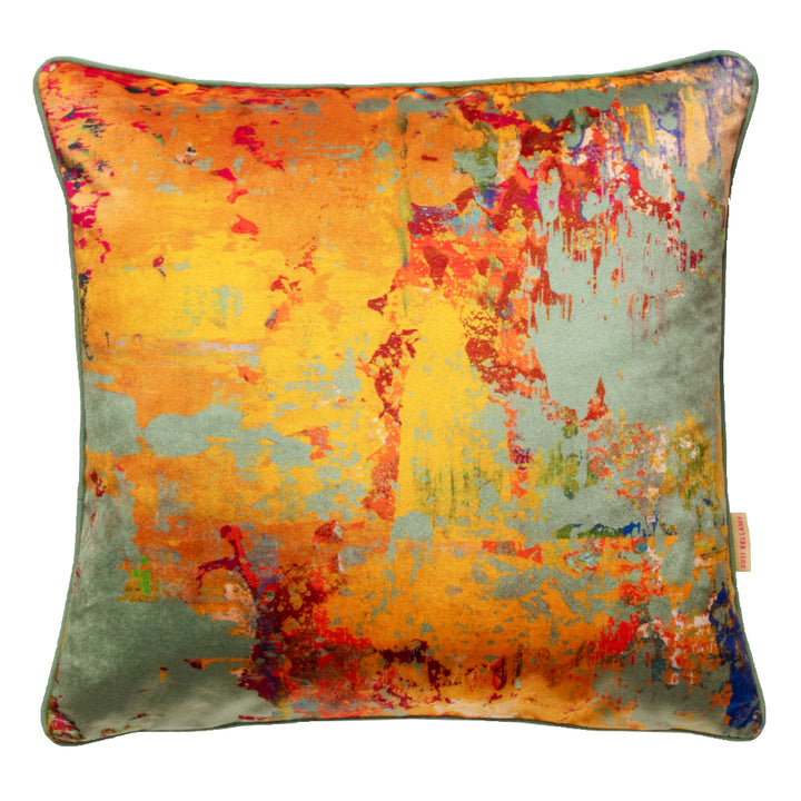 Grey Stucco Velvet Square Cushion