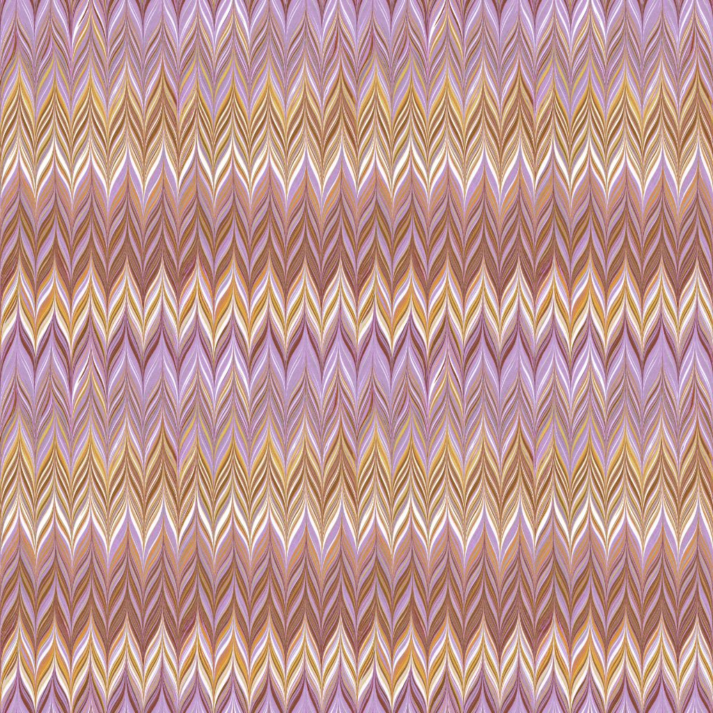 A seamless chevron pattern featuring repeating zigzag stripes in lavender purple, dusty pink, warm brown, tan, and cream.