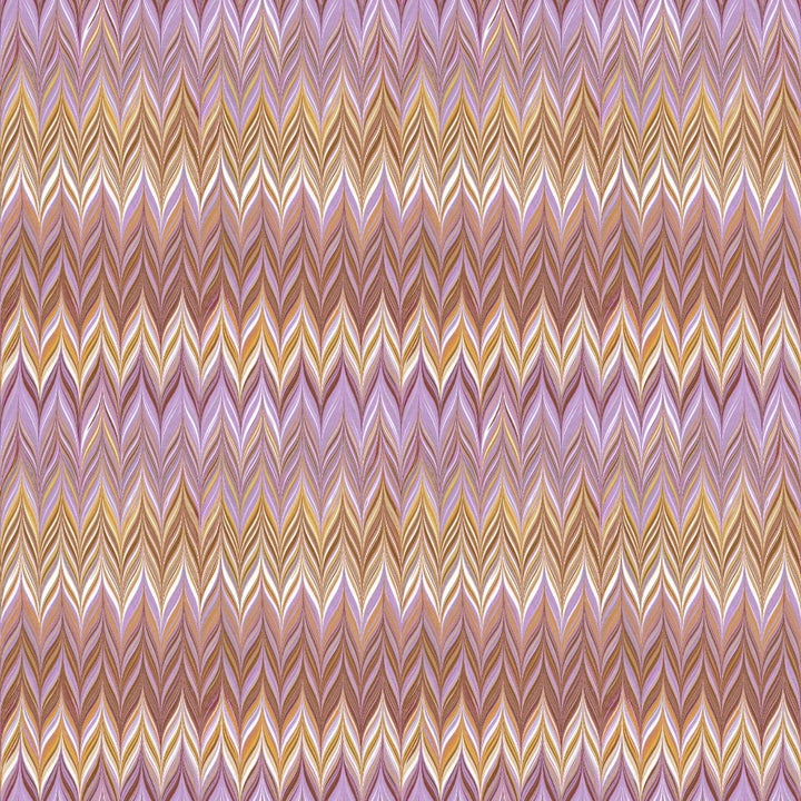 A seamless chevron pattern featuring repeating zigzag stripes in lavender purple, dusty pink, warm brown, tan, and cream.