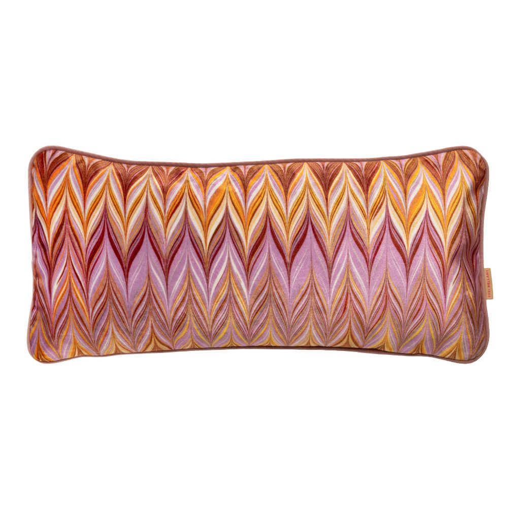 Honey Mustard Zig Zag Velvet Medium Oblong Cushion