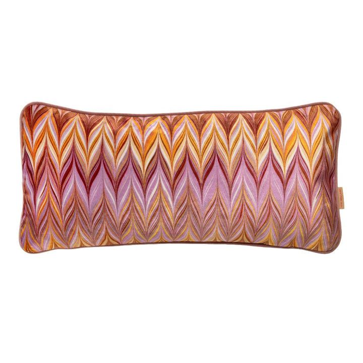 Honey Mustard Zig Zag Velvet Medium Oblong Cushion