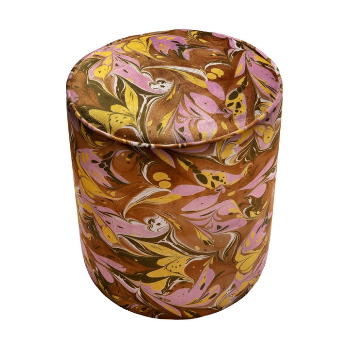 Honey Mustard Placard Velvet Stool