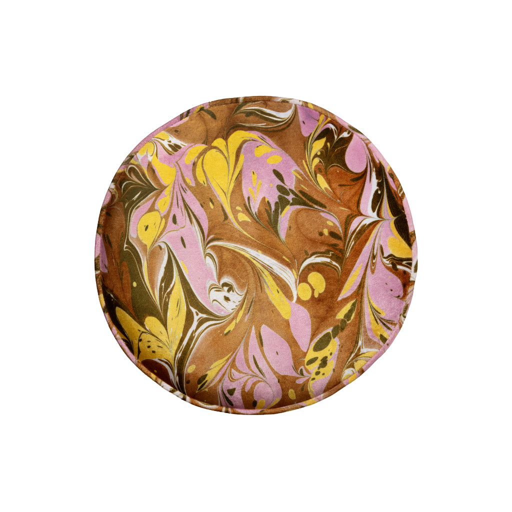 Honey Mustard Placard Velvet Stool
