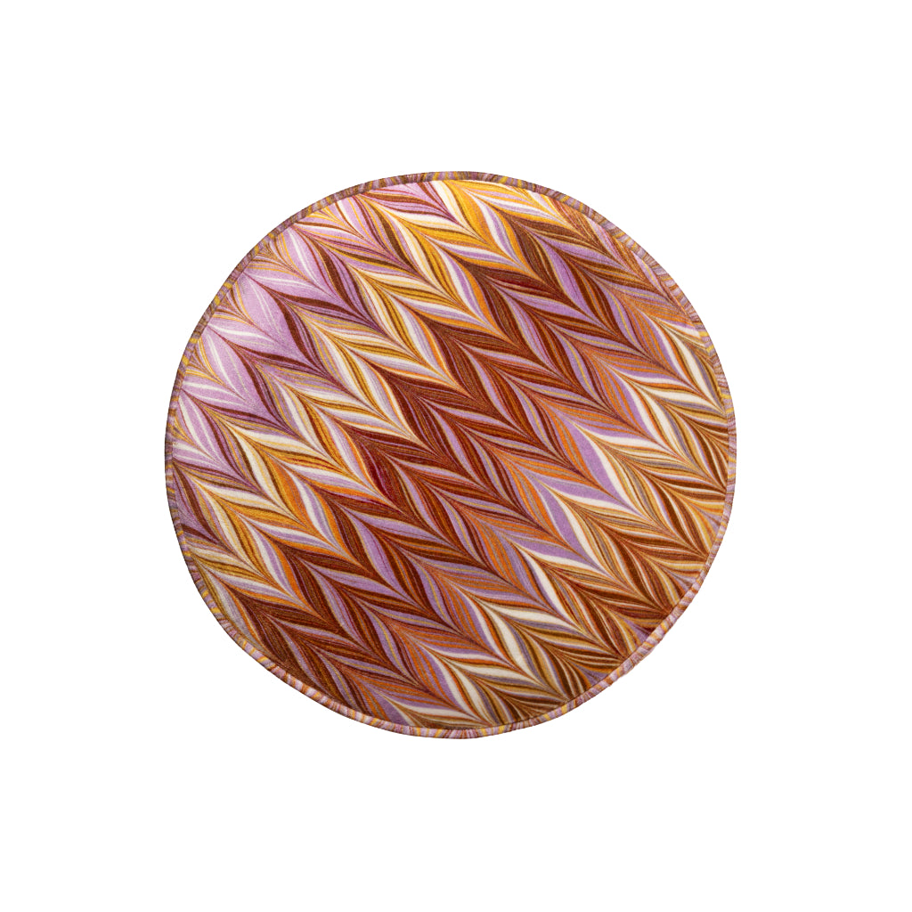 Honey Mustard Zig Zag Velvet Stool
