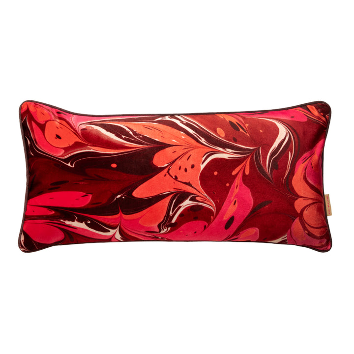Indian Pink Placard Velvet Medium Oblong Cushion